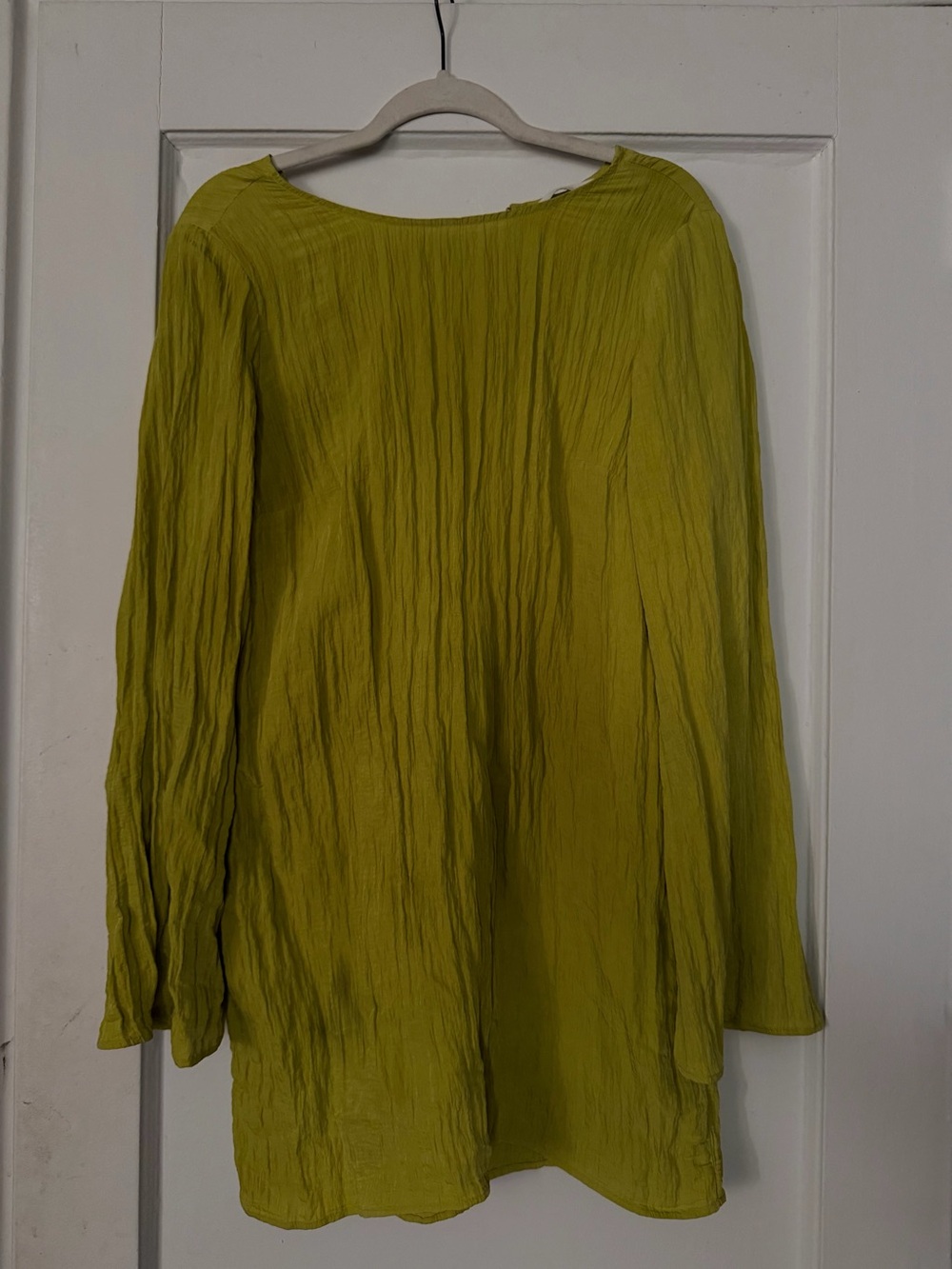 H&M Crinkled Lime Green Dress